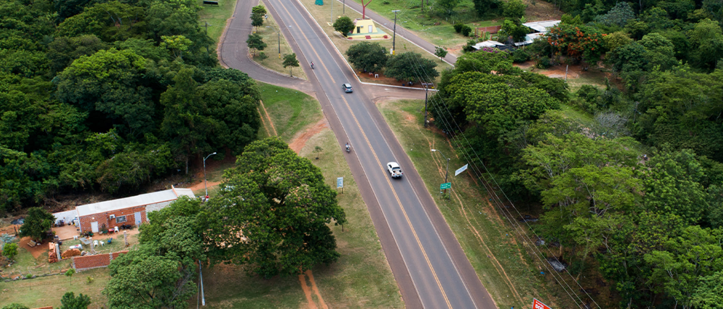 Vista aérea de un carretera